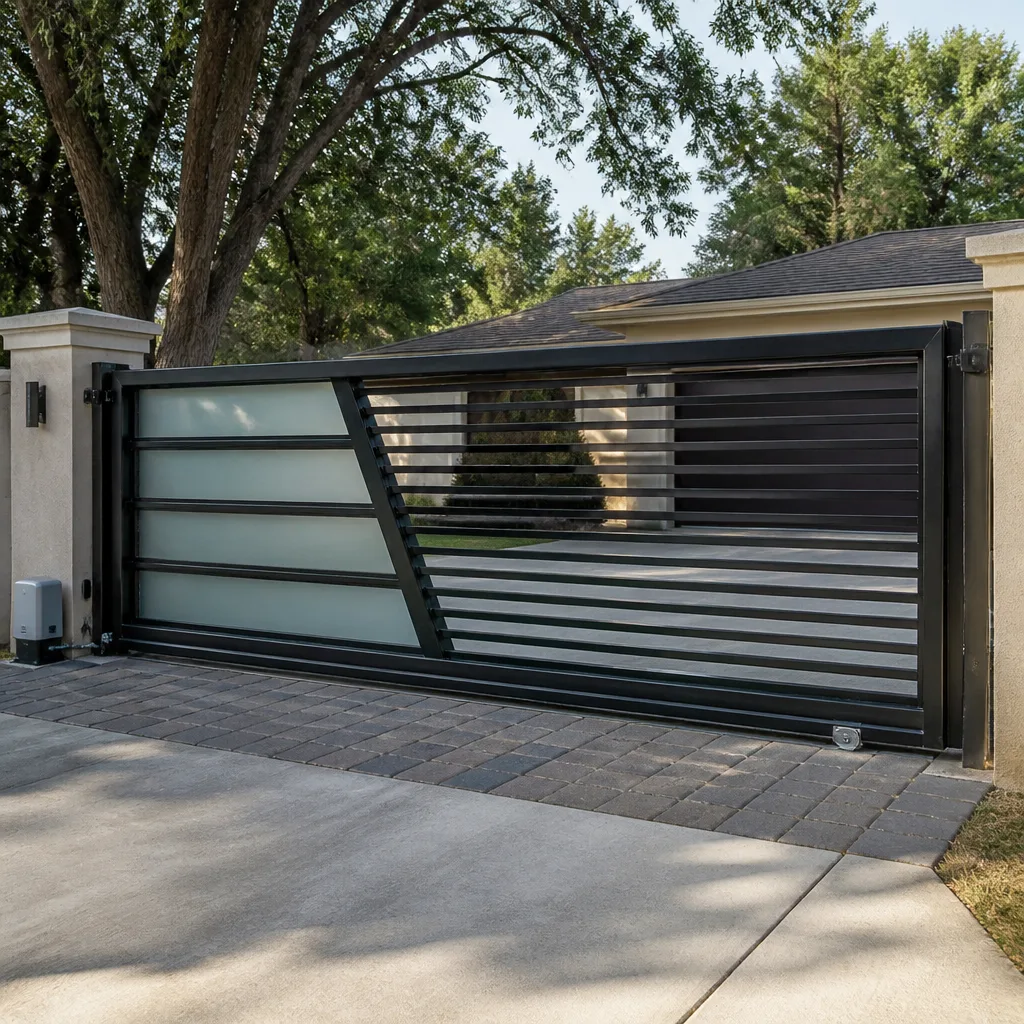 Sliding driveway gates
